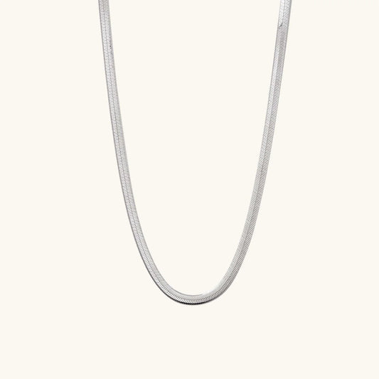 HERRINGBONE 5 SILVER NECKLACE CHAIN