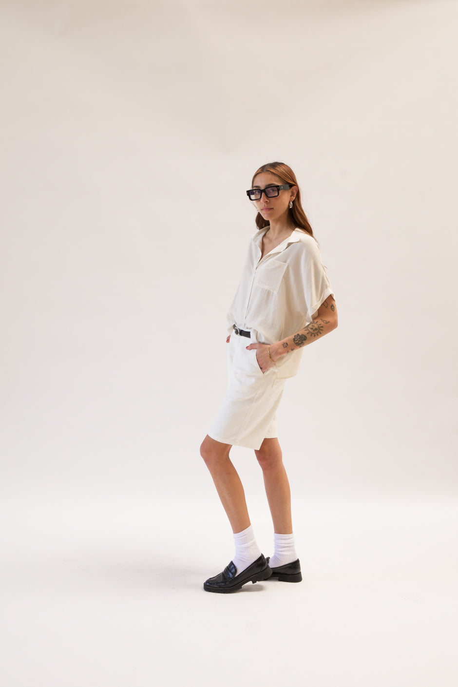 KENDALL CREAM BERMUDA SHORTS