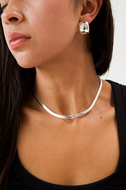 HERRINGBONE 5 SILVER NECKLACE CHAIN