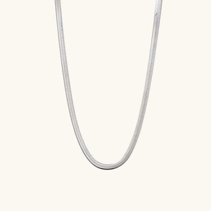 HERRINGBONE 5 SILVER NECKLACE CHAIN