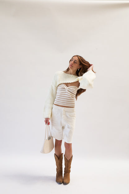 KENDALL CREAM BERMUDA SHORTS