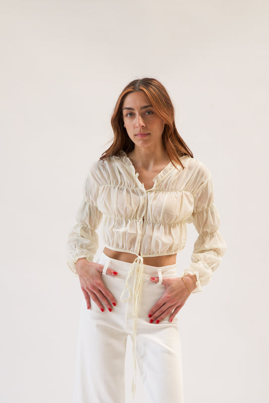 SALMA BUTTER WRAP TOP