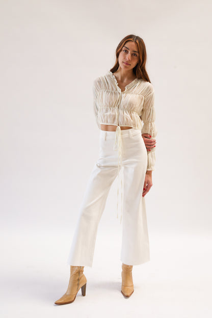 SALMA BUTTER WRAP TOP