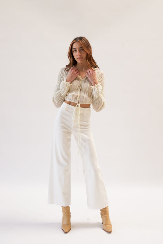 SALMA BUTTER WRAP TOP